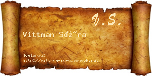 Vittman Sára névjegykártya